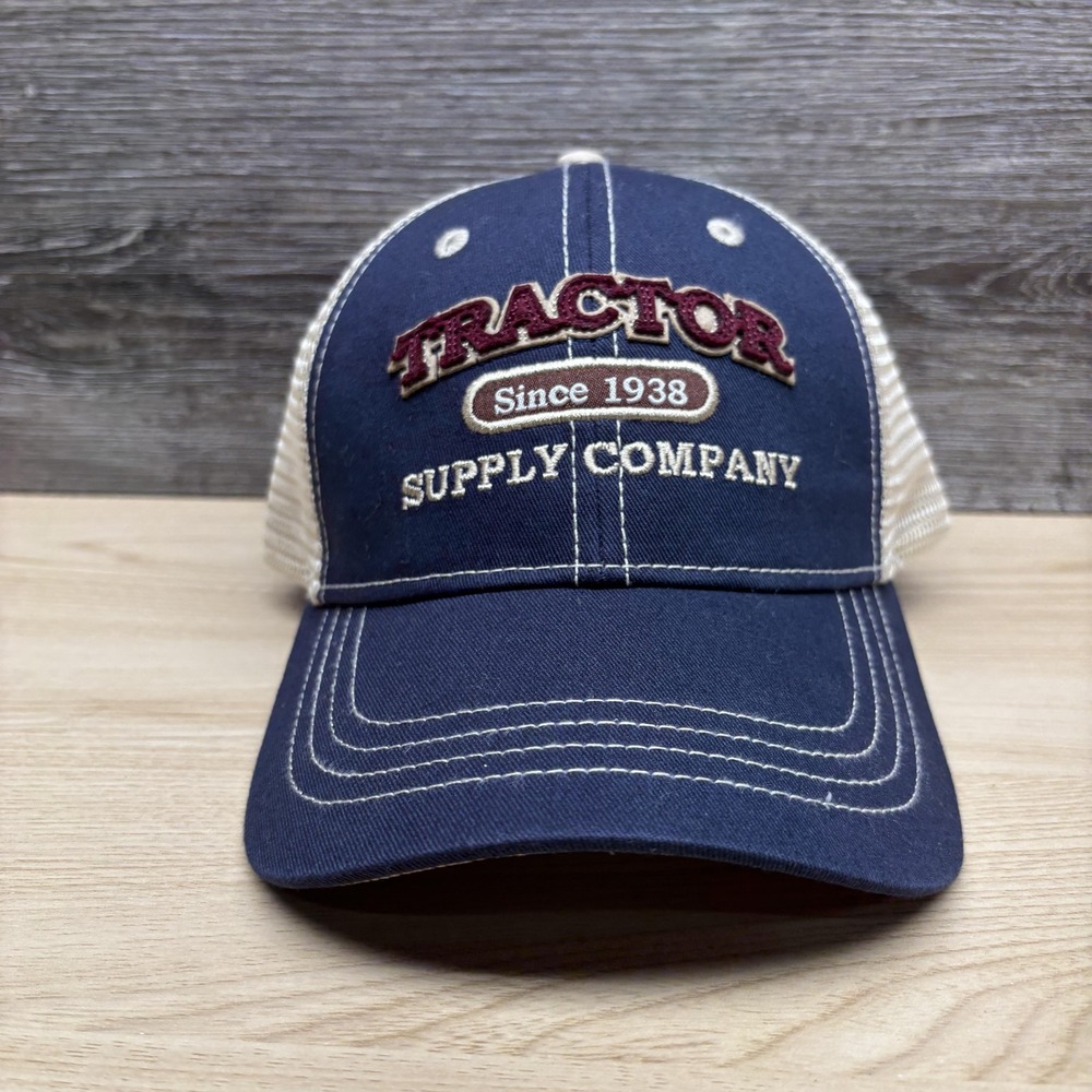 Tractor Supply Company Hat Cap Strap Back‎ Mens One Size Blue Trucker Western